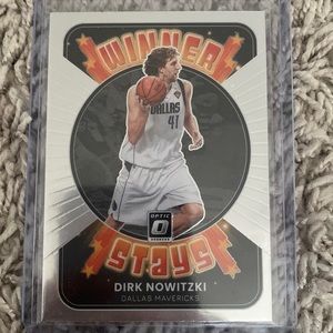 Dirk Nowitzki winner stays on optic Donruss Panini Prizm